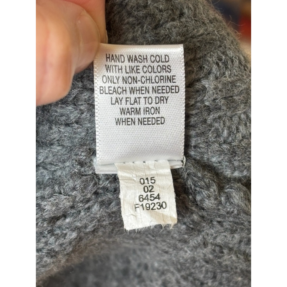Merona Women's Medium Gray Chunky Knit Cozy Wool Blend Belted Button Up Cardigan - Picture 13 of 14